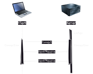 Client and server communicating over a TCP socket